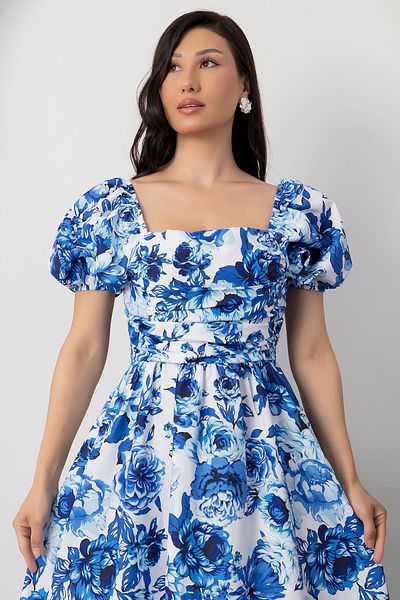 PULLIMM Rochie florală cu guler pătrat și spate Gipeli GRS3749