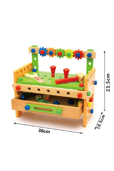 rexa Kids Wooden Toolbox Assembling Table Montessori Toys