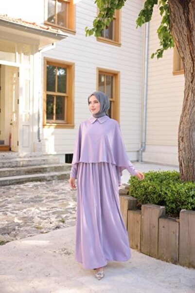 Nissra فستان أنكانور بياقة كيب أنكا 255084