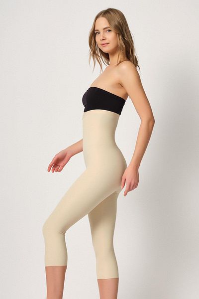 bazaar-turkey all you need Ten Mi Emay 2868 Zippered Capri Leggings Laser Corset