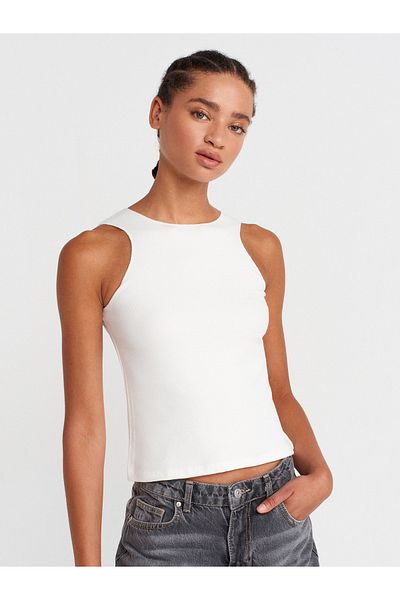 Dilvin 21129 Sleeveless Top-Ecru