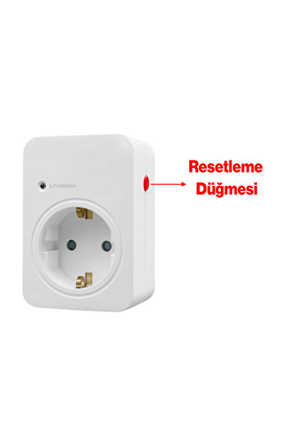 Badem10 Akım & Şok Korumalı Tekli Priz Açma Kapama Düğmeli Çoçuk Korumalı Fiş 720 Joule IP20 3600 W Koruma