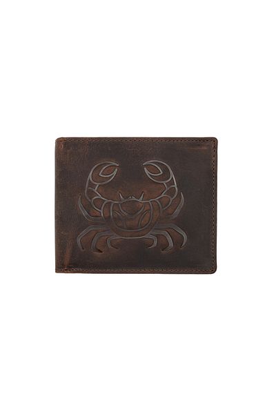 Toro Nero Men's Wallet Made Of Brown Genuine Leather, Zodiac Sign
