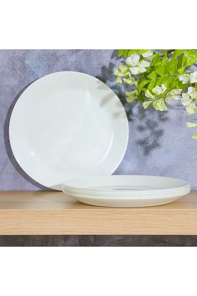 Houzi 6 Piece set Opal ware Dinner plate 25.5 cm