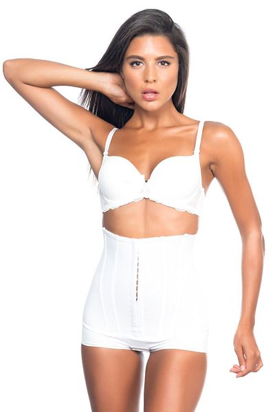bazaar-turkey all you need White Mi Emay 2824 High Waist Underwire Slip Laser Corset with Agraft