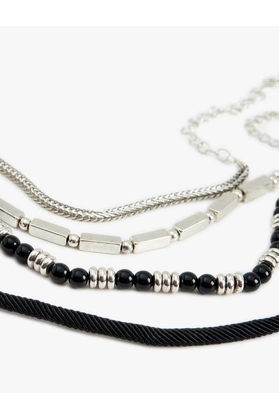 Koton Steel Alloy Beaded Chain Bracelet Set of 4