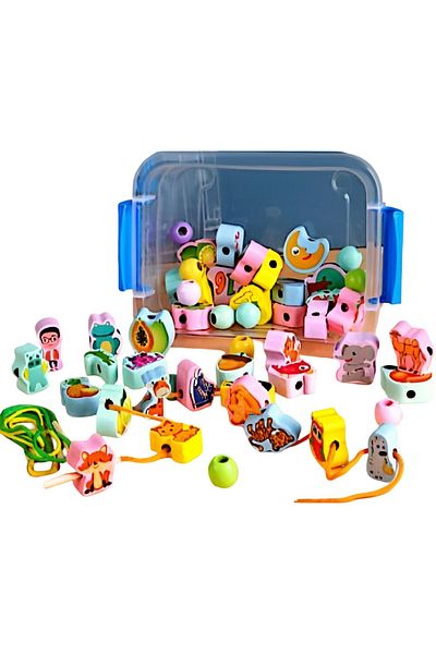 rexa 56 Wooden Beads for Threading