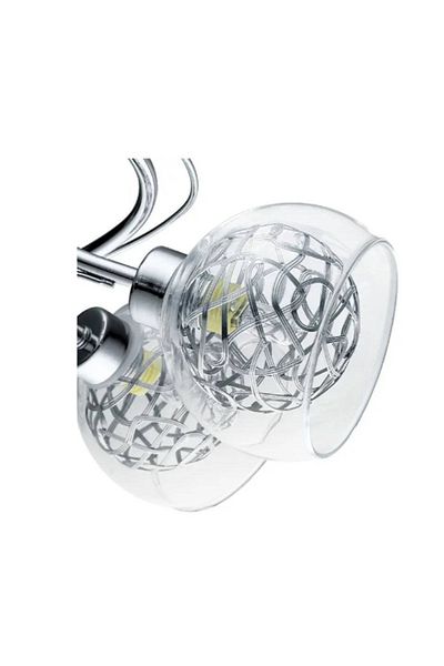 OMC LED ceiling light, 6 x 40 W, silver, glass and metal