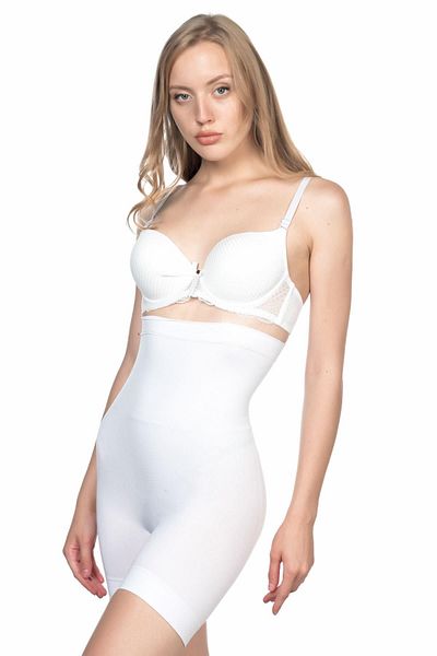 bazaar-turkey all you need White Mi Emay 2056 High Waist Massage Long Leg Corset