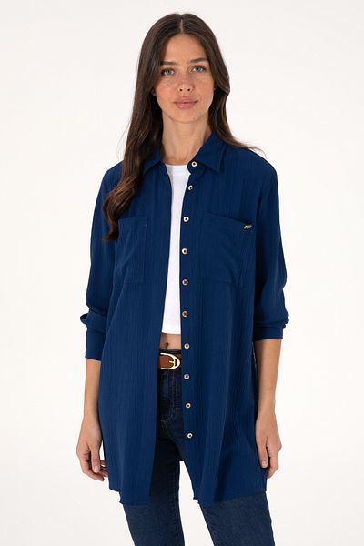 U.S. Polo Assn. Women's Navy Blue Long Sleeve Tunic Shirt 50307672-Vr033