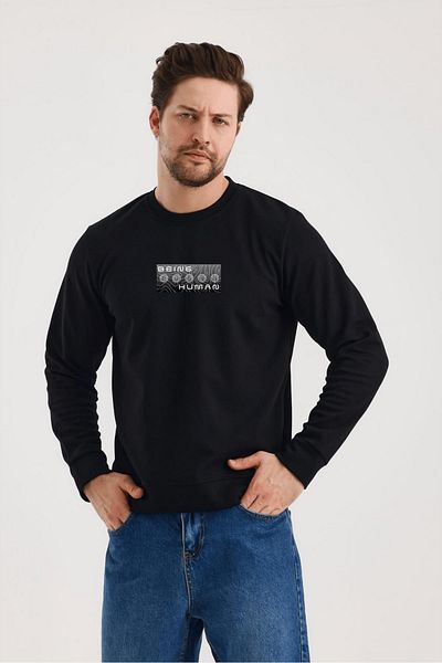 yakamor Unisex Front Back Printed Crew Neck Sweat