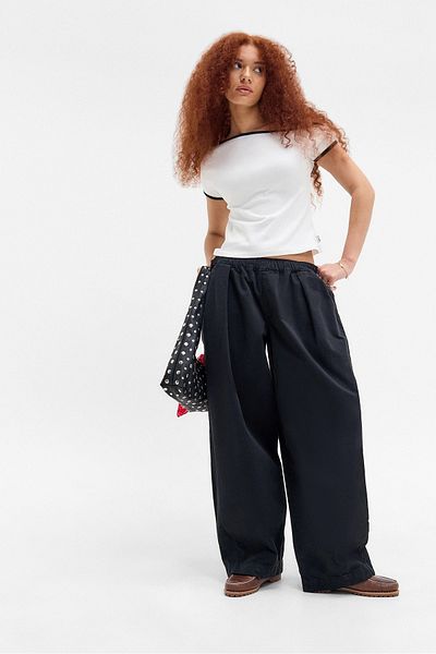 september island Black Baggy Baloon Oversize Waist Adjustable Trousers