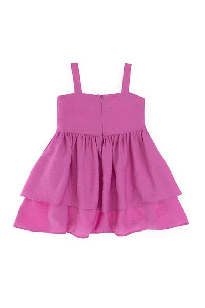 U.S. Polo Assn. Girls Fuchsia Ruffle A-Line Strap Woven Dress 50306592-Vr023