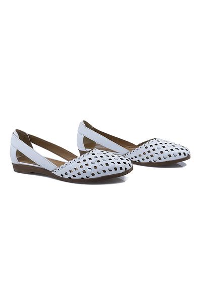 Caspiansea Balerini dama, Caspian, Cas-183, Casual, Piele Naturala, alb, 36