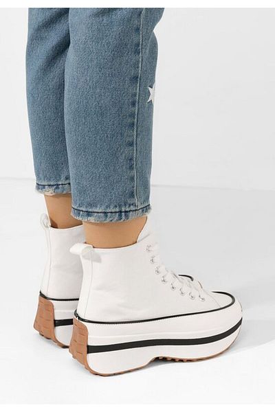 B T Shoes Tenisi cu platformă Francene albi
