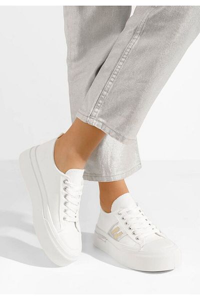 B T Shoes Tenisi cu platformă Kelia albi