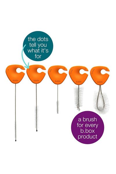 Bbox B.Box Cleaning Brush Set Of 5 Brushes For Sippy Cups, Water Bottles, Bottle Teats And Straws