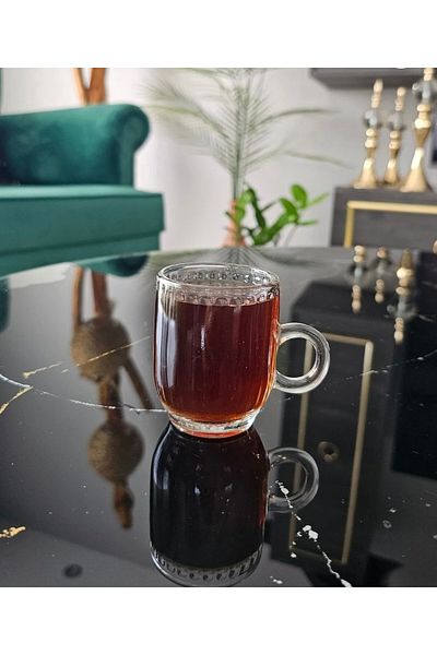 heybecollection Glass Cup with Diamond Handle