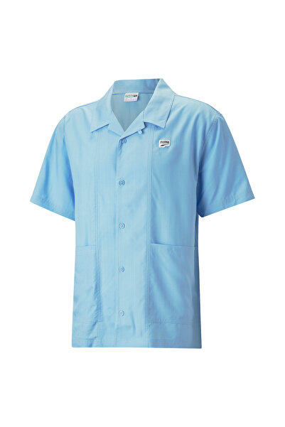 Puma Mens Downtown Shirt Short Sleeve - Blue
