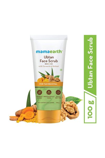 Mamaearth Ubtan Face Scrub with Turmeric & Walnut for Tan Removal 100 g