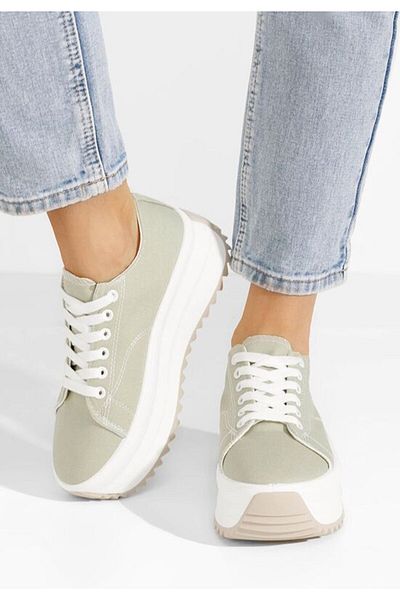 B T Shoes Roselina green platform sneakers