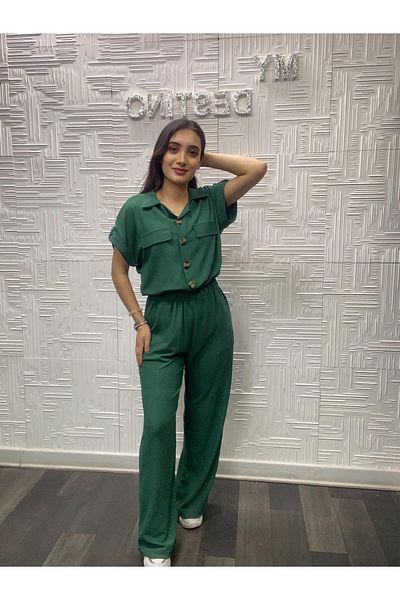 EGELİMODA Short Sleeve Summer Wrap Jumpsuit