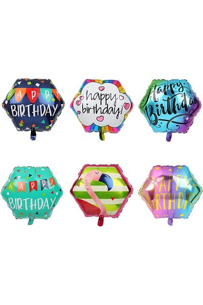 Odimix Set of 6 Odimibo birthday balloons, foil, multicolor, 56 cm