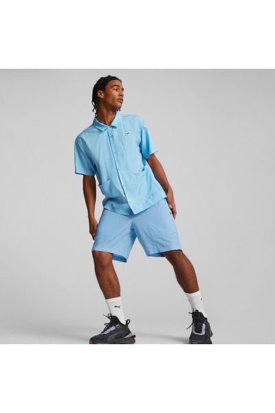 Puma Mens Downtown Shirt Short Sleeve - Blue