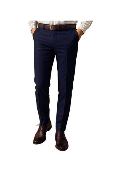 OEM Men's Pants, Fabric, Sleeve, Navy Blue, Slim fit