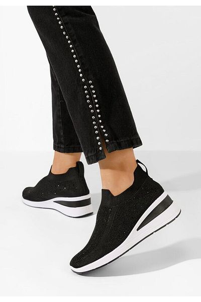 B T Shoes Amelie V2 Black Slip-On Tennis