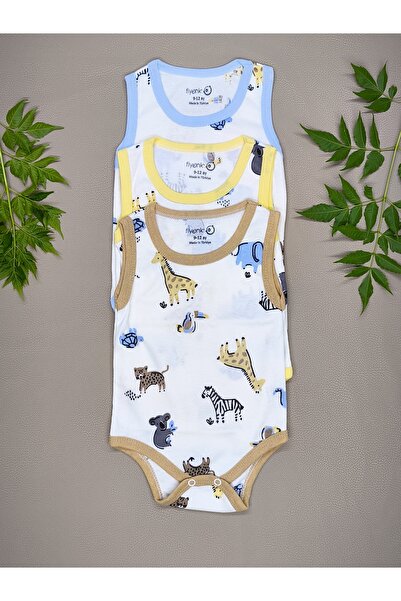 vieso 3LÜ PAMUKLU DESENLİ ERKEK BEBEK ÇITÇITLI ATLET BODY ZIBIN