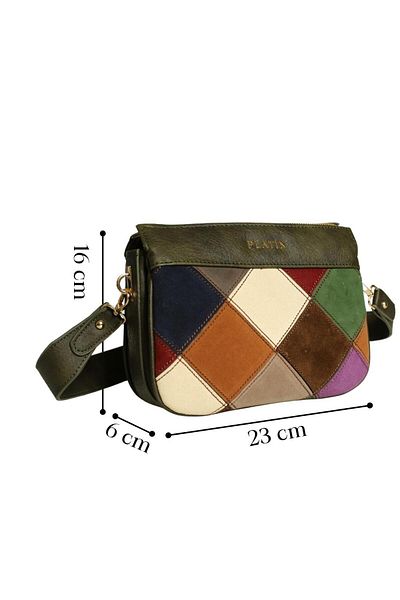 Platin Khaki Combination Women's Shoulder Bag