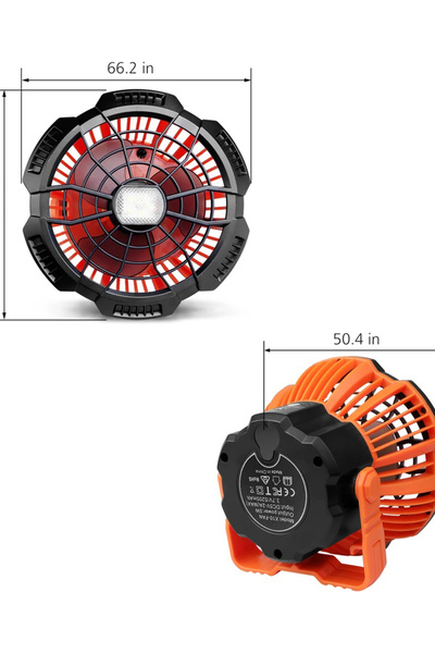 CİYU TİCARET Şarjlı led ışıklı mini fan masa üstü fan vantilatör kamp çadır içi tavana asılan fan soğutucu