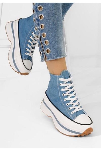 B T Shoes Tenisi cu platformă Francene denim