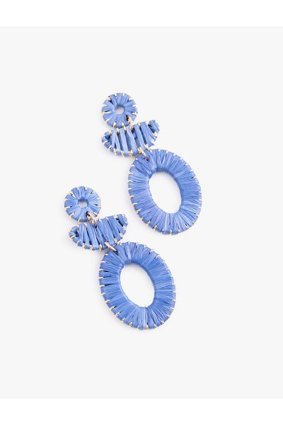 Koton Large Size Geometric Straw Earrings