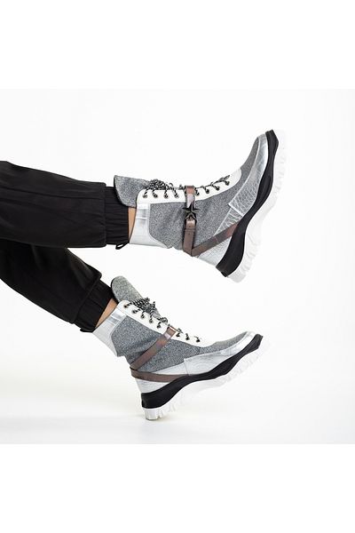 Kalapod Pantofi sport dama arginti din material textil Regenia