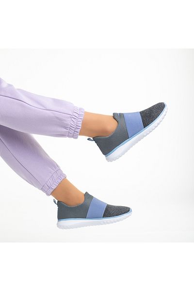Kalapod Pantofi sport dama gri cu albastru din material textil Sisto
