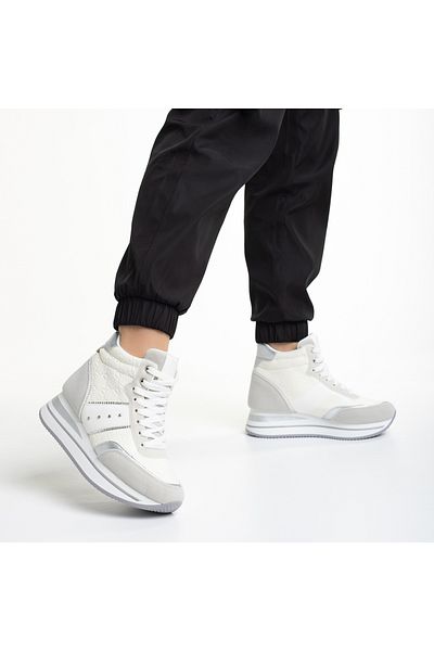 Kalapod Women's white sports shoes made of organic leather Rakayla