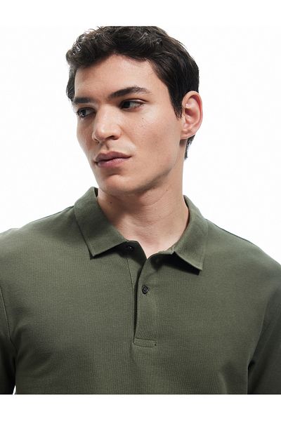 Koton Short Sleeve Cotton Pique Fabric Polo Neck Slim Fit T-Shirt