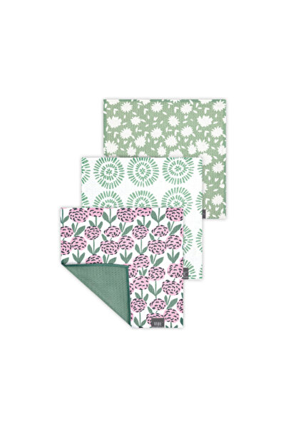 Mukitchen طقم مناشف أطباق داندي فايب، 3 قطع، مقاس 10 × 10 بوصة