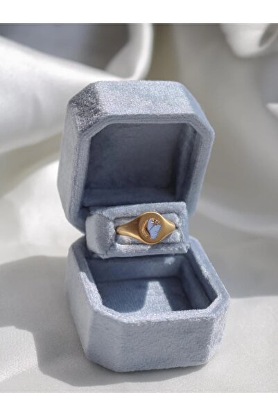 Reorah Collection Vintage Blue Butterfly Steel Ring