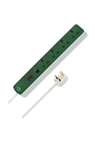 Brennenstuhl شريط طاقة إيكولور رباعي الاتجاهات مع زر فتيل أمان 3 أمتار