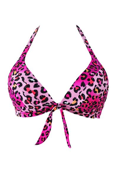 WildFashion Leopard print swim bra with a tied look between the cups SW1090-99