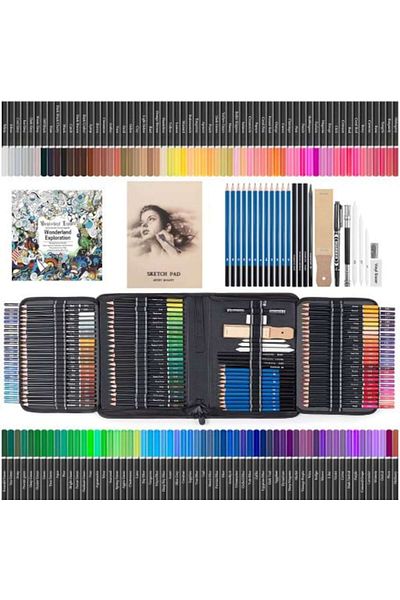 OEM Set de creioane colorate pentru desen, schite, 148 de elemente