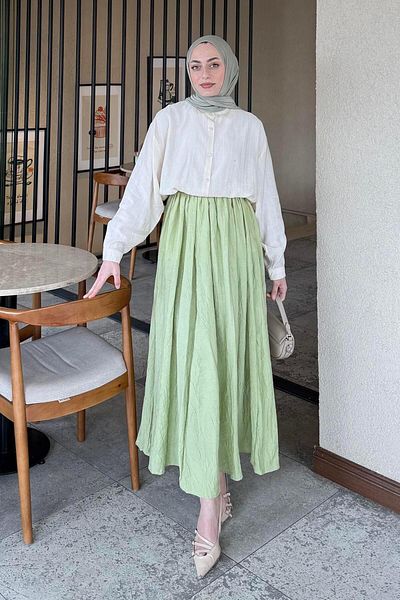 lamelif Siena Linen Hijab Shirt Ecru