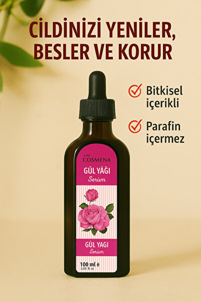 COSMENA Gül Yağlı Saç ,Yüz Ve Vücut Serumu 100Ml