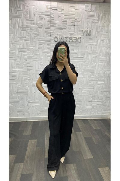 EGELİMODA Short Sleeve Summer Wrap Jumpsuit