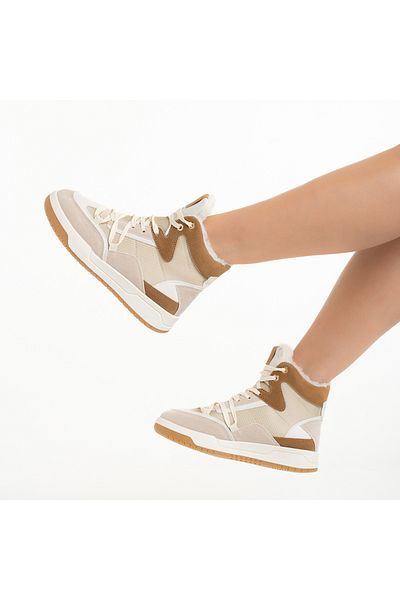 Kalapod Pantofi sport dama bej din piele ecologica si material textil Reveca