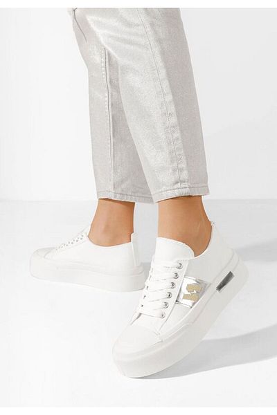 B T Shoes Tenisi cu platformă Kelia albi