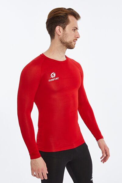 ASM SPOR Erkek Termal İçlik-Uzun Kollu,Nefes Alabilir,Kırmızı Sporcu Üstü